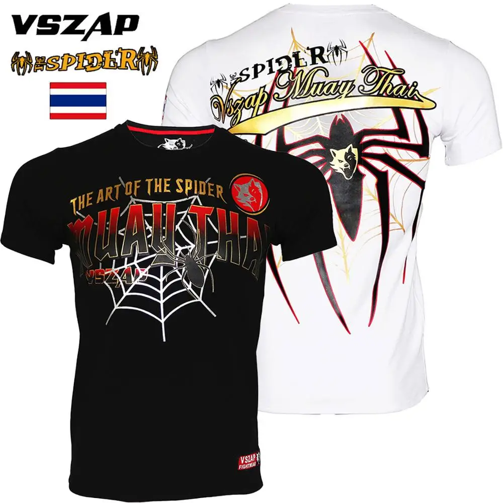 VSZAP-Men's Fitness T-Shirt, Cotton, Sanda Fighting, Muay Thai, Jiu-Jitsu, MMA, Sports Training Suit, New, Summer