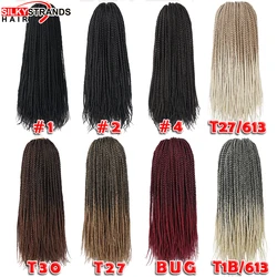 Extensões de cabelo de fibra sintética, extensões de cabelo com micro caixa de crochê com 14, 18 e 24 unidades para mulheres, pré-esticado, alta temperatura