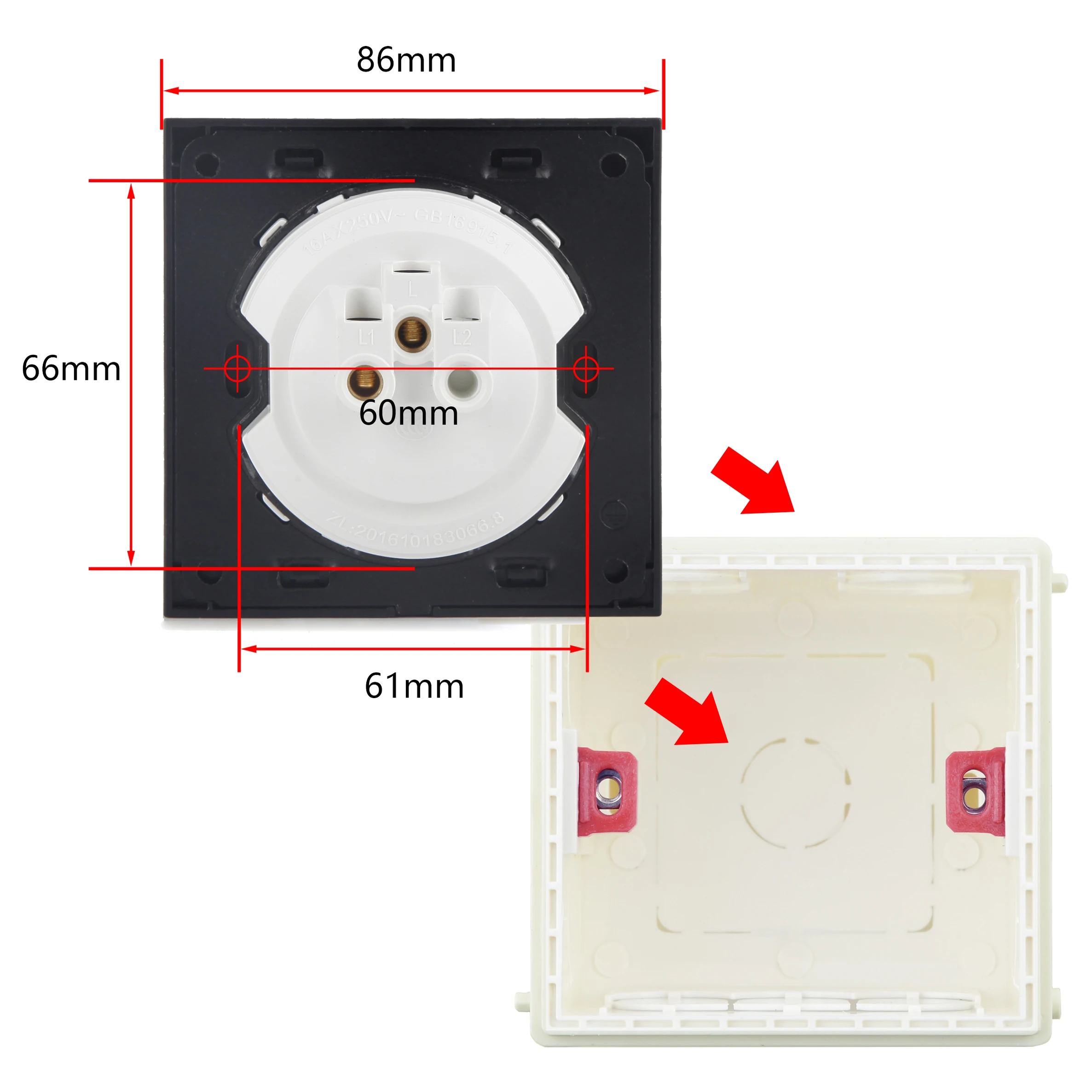 Atlectric 1 2 3 4 Gang 1 2 Way Home Power Light Switch ON / OFF   Button Switch Lamp Light USB EU FR France Socket Glass Panel