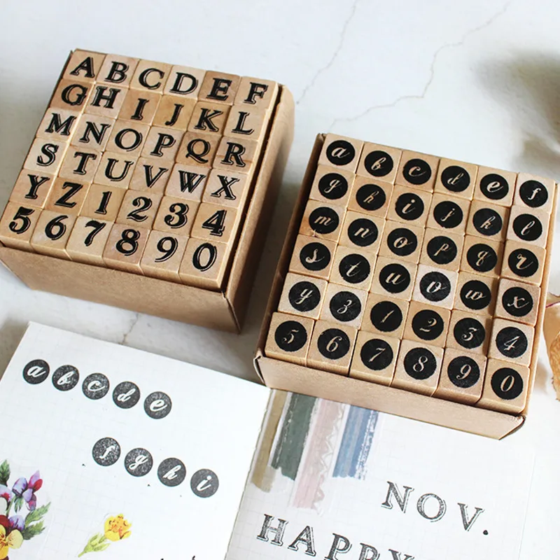 Vintage typewriter letters wooden seals stamp Set Office Stationery Supplies seal rubber log hand account decorative dairy