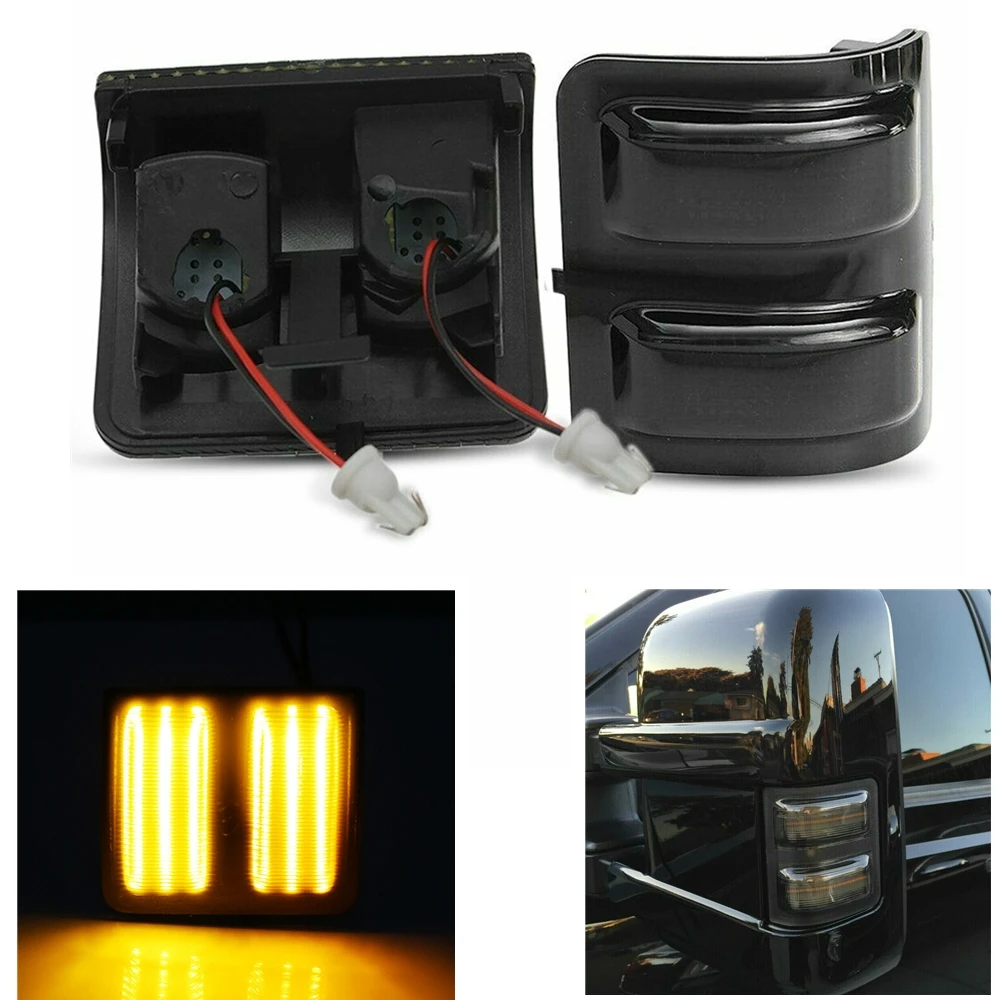 

For Ford F250 F350 F450 F550 Super Duty 2008-2016 Blinker Flash Indicator Dynamic LED Side Mirror Lamp Marker Turn Signal Light