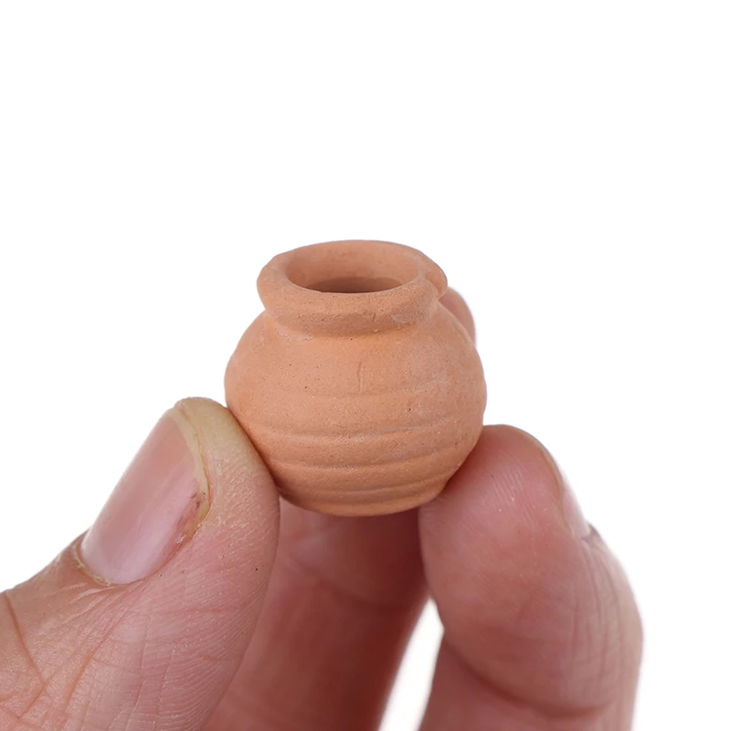 Mini Ceramics Flowerpot Simulation Furniture Flower Pot for Doll House Decoration 1/12 Dollhouse Miniature Accessories 4 color