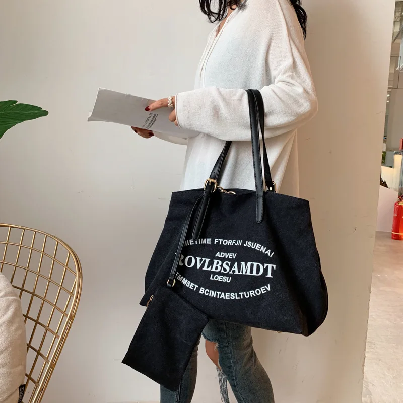 Large Casual Tote Bags Women Luxury Designer Canvas Handbags With Letter Print Fashion Travel Hobo Bag Shoulder Messenger Bags