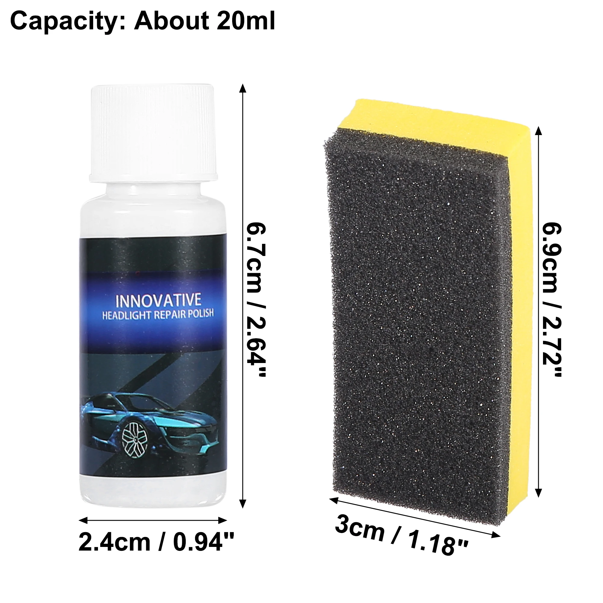 X Autohaux 20ml Car Headlight Repair Fluid Set with Sponge Scratch Remove Repair Polishing Car Light Repair Agent