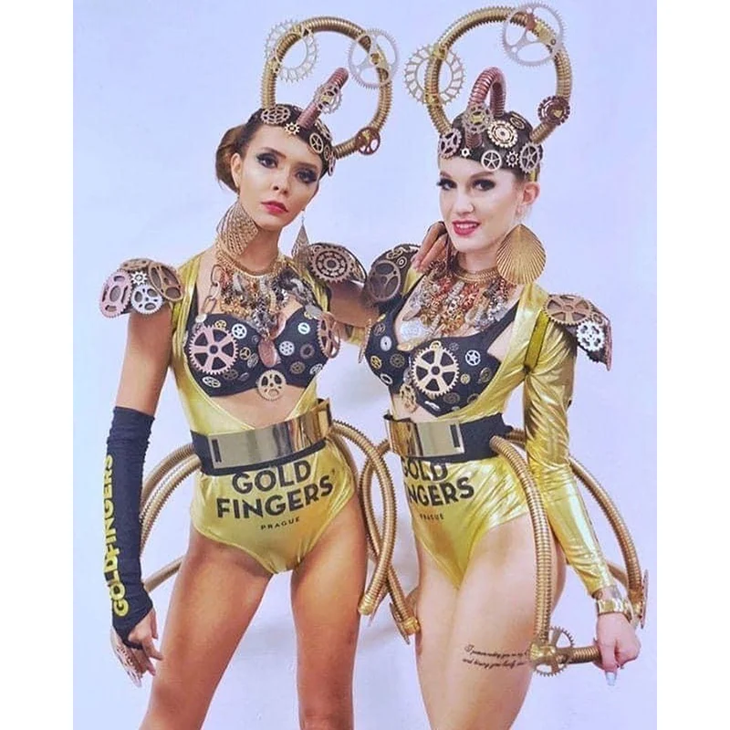 

Customized make Metal punk bar gogo costume women's nightclub bar stage show wear