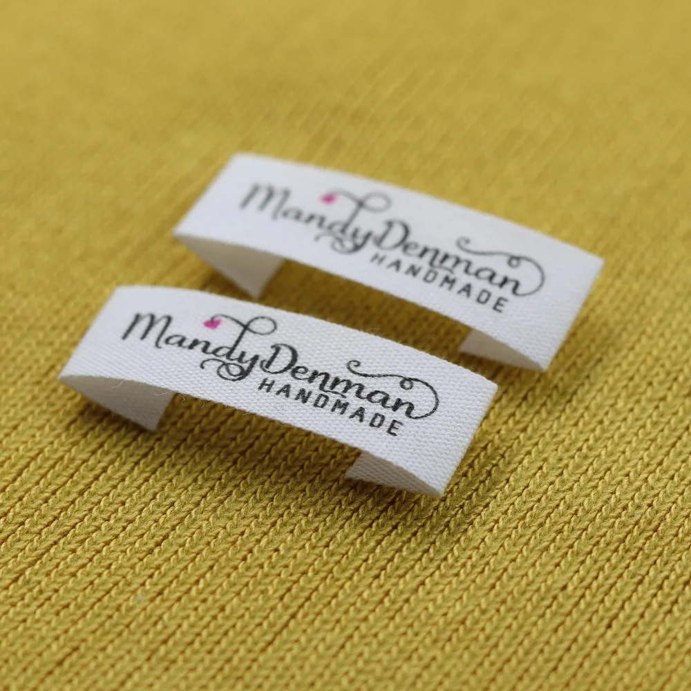 Custom Sewing labels / Brand labels, Custom Clothing Tags, Cotton Ribbon label,  Handmade label (FR007)