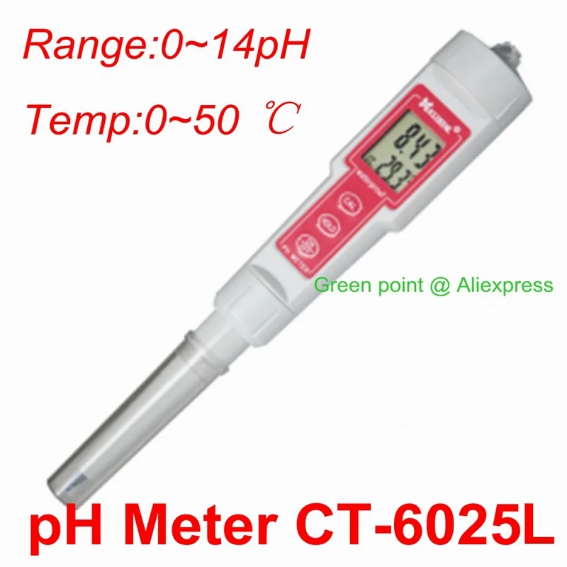 CT-6025L Digital PH Meter High Precision Bifunctional Waterproof Pen Type Tools Portable Value Tester For Aquarium Swimming Pool