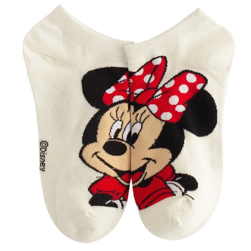 1 par de calcetines náuticos para mujer, bonitos calcetines de algodón de Mickey con dibujos animados japoneses coreanos de Disney, calcetines de tubo cortos salvajes para primavera y verano