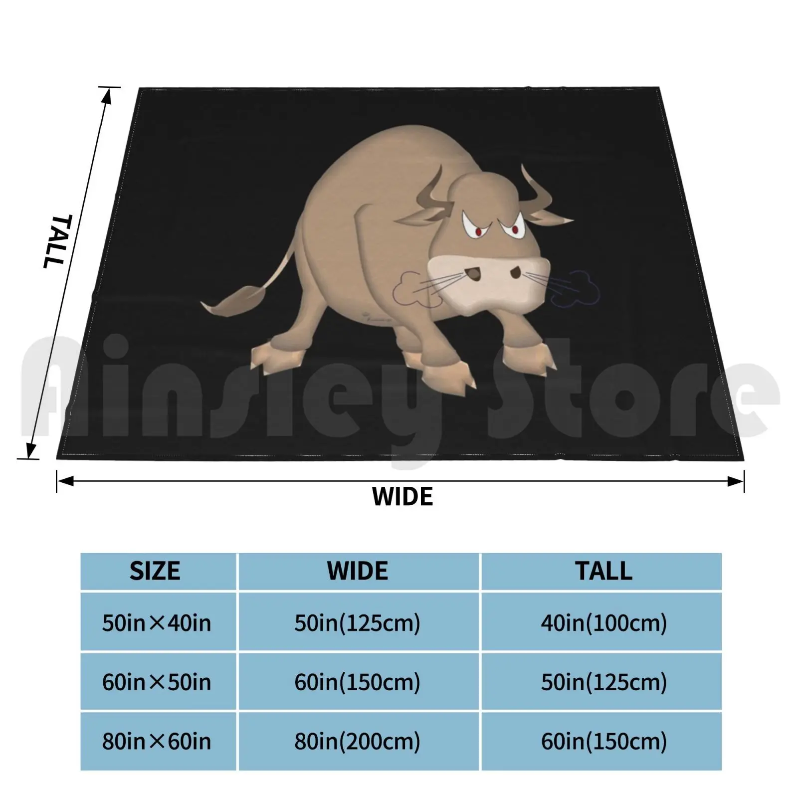 Mad Cop Blanket Fashion Custom Angry Bulle Force Fury Trouble Bull Stress Angry Animal Attack Danger Wheeze Revenge