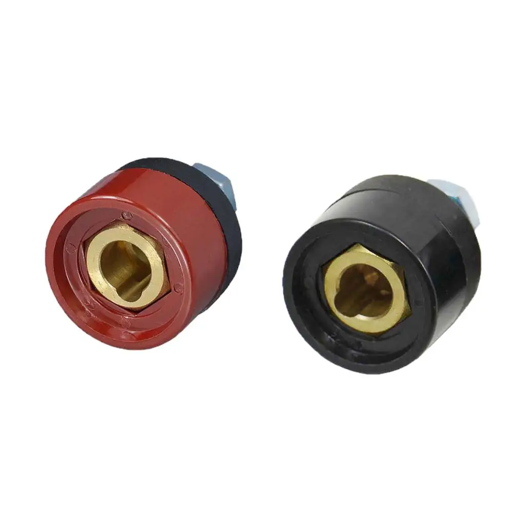 TIG เชื่อมสายแผงซ็อกเก็ต Dinse Quick Fitting สีแดงและสีดำ DKZ10-25 2pcs