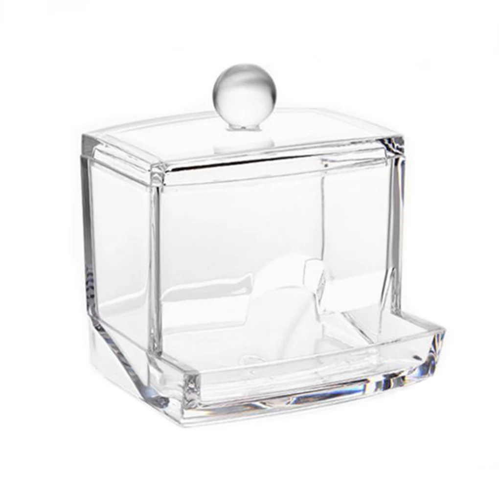 Square Q-Tips Cotton Swabs Holder Transparent Cotton Swabs Storage Stand Rack Organizer Box Cosmetic Makeup Case