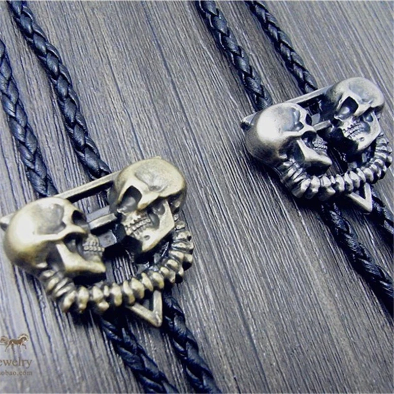 

Halloween skeleton Ghost head Goth punk dark style hot love male and female Bolo Tie