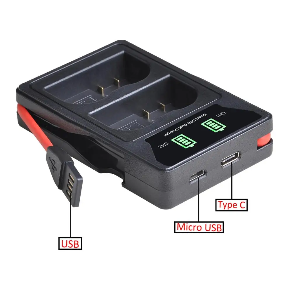 EL15 EN-EL15 ENEL15 EN-EL15A Batterie + LED Dual USB Ladegerät mit typ-C port für Nikon D500 D600, d610 D750 D7000 D7100 D7200