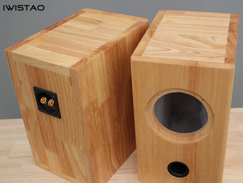 IWISTAO HIFI 4 Inch Empty Speaker Cabinet Solid Wood 1 Pair 7.6L Inverted for Mark 4 inch Full Range Unit