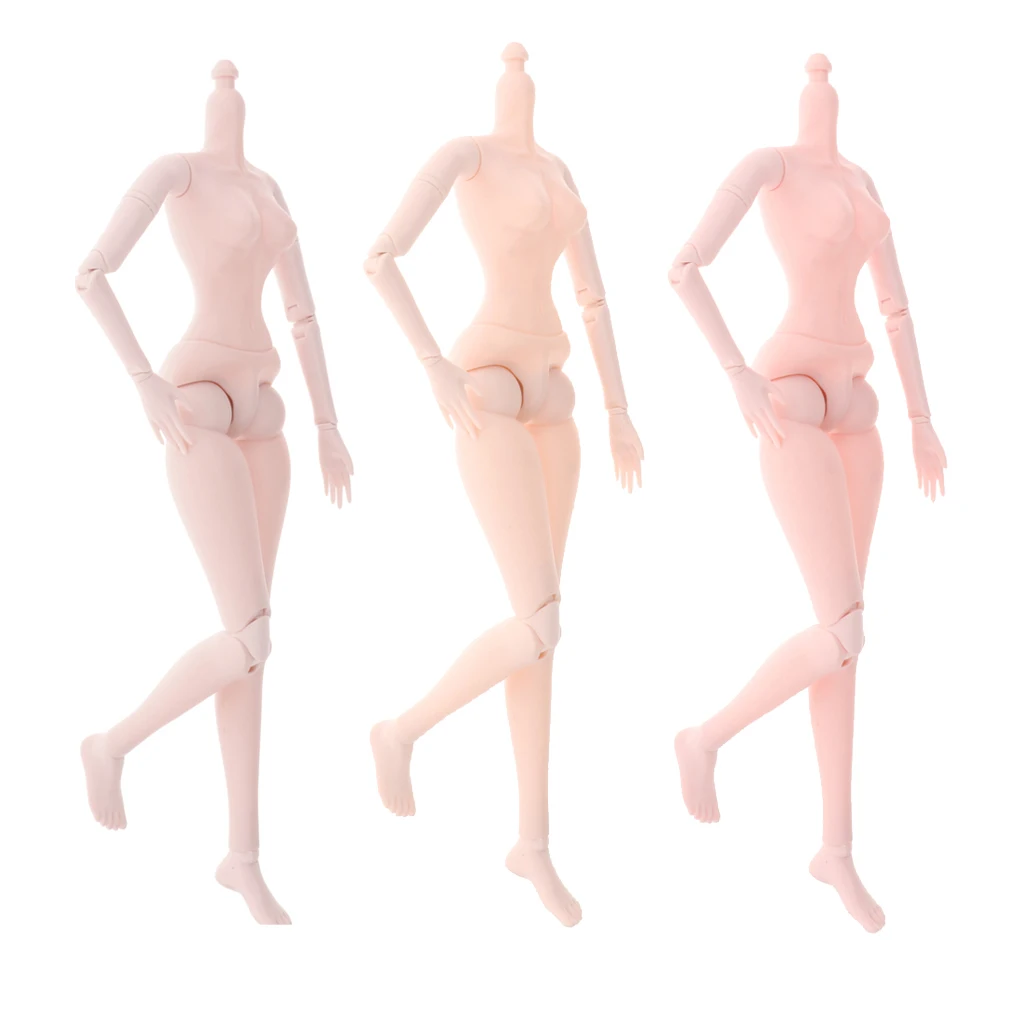 Plastic 1/3 Ball Jointed Doll Female  Body Model - 60cm 21 Joints  Girl Doll -  Without Head - 3 Skin Colors