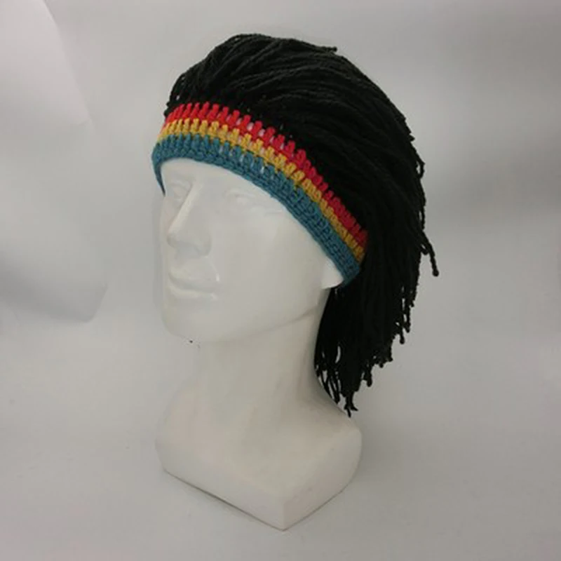 New Arrival Rasta Wig Cap Beanie Hat Jamaica Rasta Handmade Cap Reggae Dreadlocks Africa Roots Wig Bob Marley