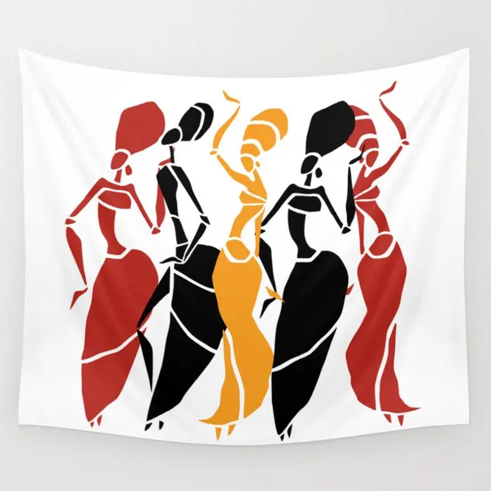 

Abstract African Dancers Silhouette Figures Of African Women Tapestry Home Decoration Blanket Bedroom Wall Hanging Tapestries