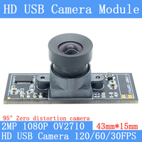 95 degrees Zero Distortion High Speed 120fps USB Camera Module OV2710 1920*1080P HD MJPEG Linux UVC Webcam Mini Surveillance