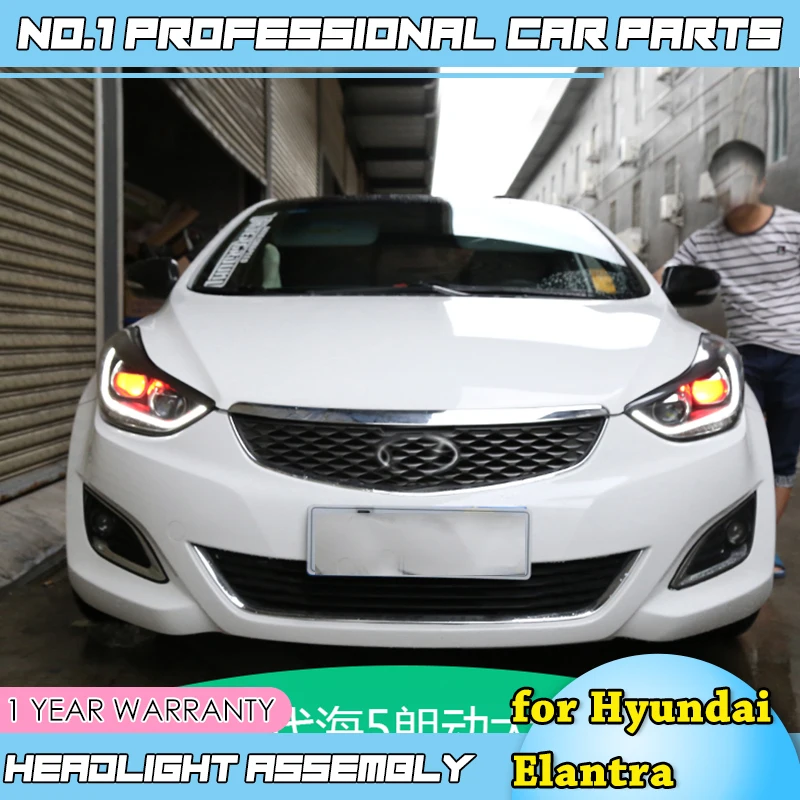 car accessories for Hyundai Elantra MD LED 2011-2016 Headlights New Elantra DRL Lens Double Beam H7 HID Xenon Car Accessories