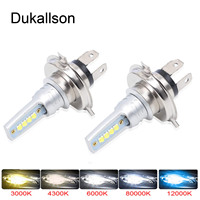 2Pcs H4 H7 H11 H8 H9 9006 HB4 H1 9005 HB3 Mini Car Headlight Bulbs LED Lamp New CSP Chip 12000LM Auto Fog Lights 6000K 4300K