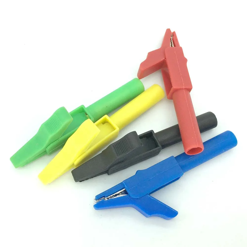 Conector de Cable de enchufe Banana de 4mm, pinzas de cocodrilo, pinzas de cocodrilo aisladas, adaptador de batería, multímetro, sonda de prueba