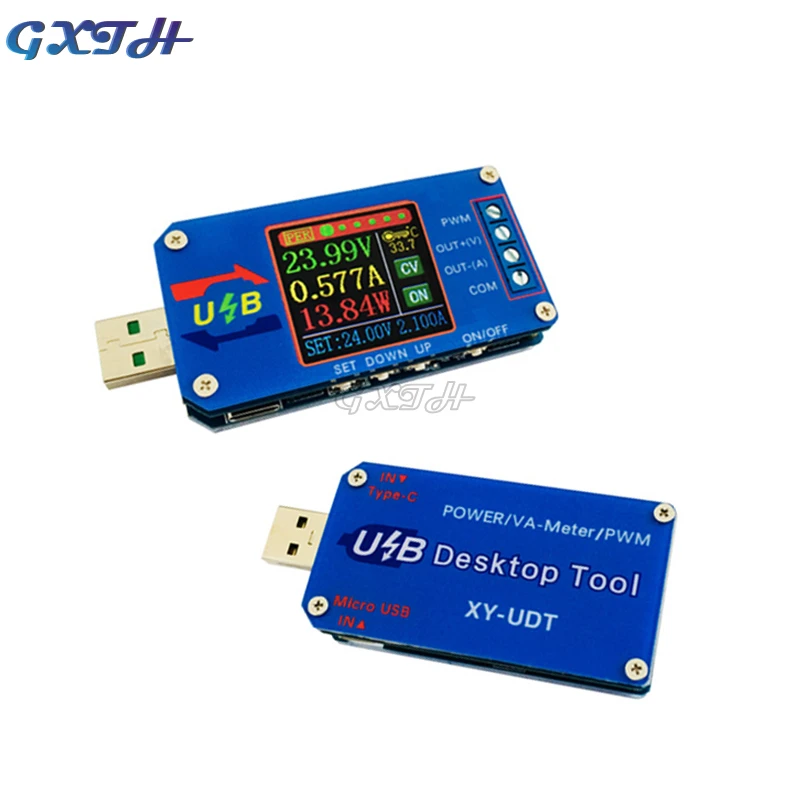 CNC USB Buck-boost Power Supply Constant Voltage Constant Current 5V Liter 12V Voltage Ammeter Coulomb Counter PWM Generator