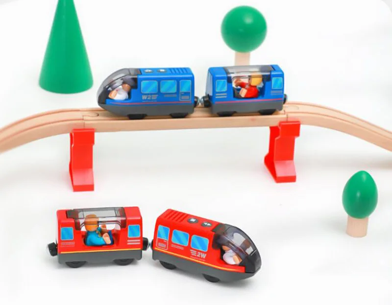 Elektrische Zug Set Spielzeug Modell Zug Elektrische Auto Fit Für Holz Eisenbahn Holz Eisenbahn Track Weihnachten Geschenk Für Kinder – Detail 8