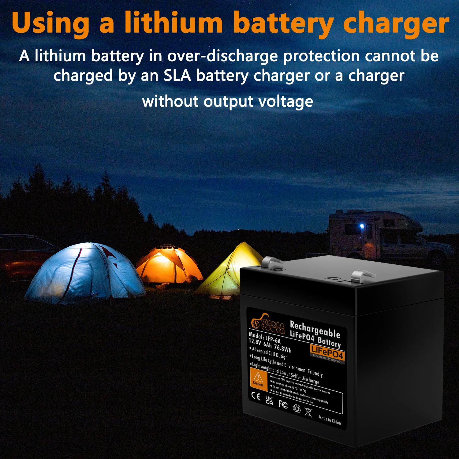 Pickle Power 12V Lithium Battery,LiFePo4 Deep Cycle Battery for Bike Scooters,Fios, Fish Finder, Kid Scooters, Toys