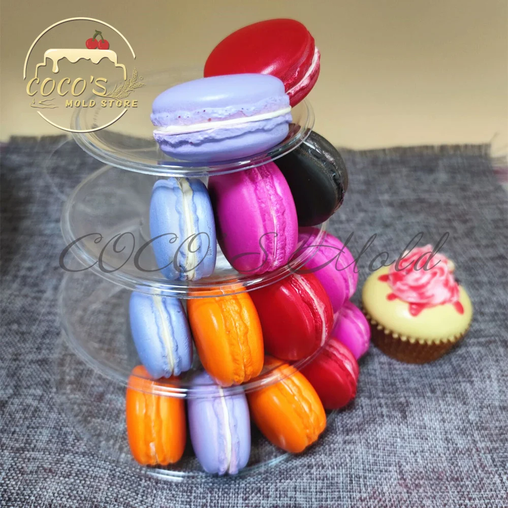 4/6 Layer Macarons Display Tower Fondant Cake Decorating Tools PVC Macaron Tower Stand For Wedding Decoration Kitchen Supplies