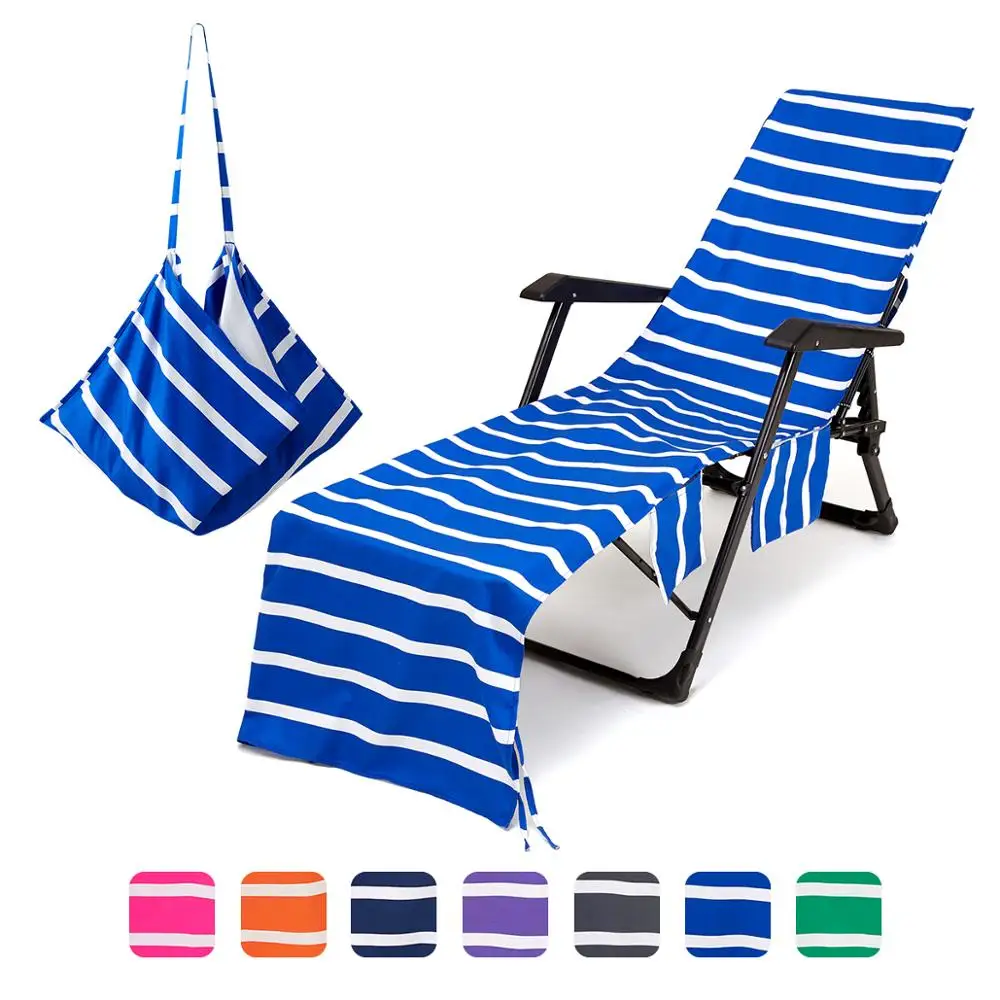 

Lounge Chair Beach Towel Cover Microfiber Pool Lounge Chair Cover with Pockets Holidays Lounge Chair Mate for Sun Lounger Beach