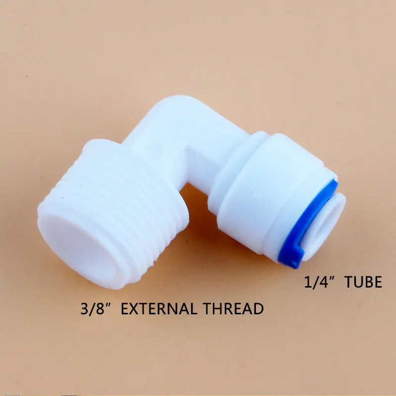 3/8 "الخارجية الموضوع إلى 1/4" أنبوب الأنابيب اتصال 4046 الكوع قطر 16 مللي متر الحجاب الحاجز مضخة معززة الاتصال السريع تصفية RO المياه
