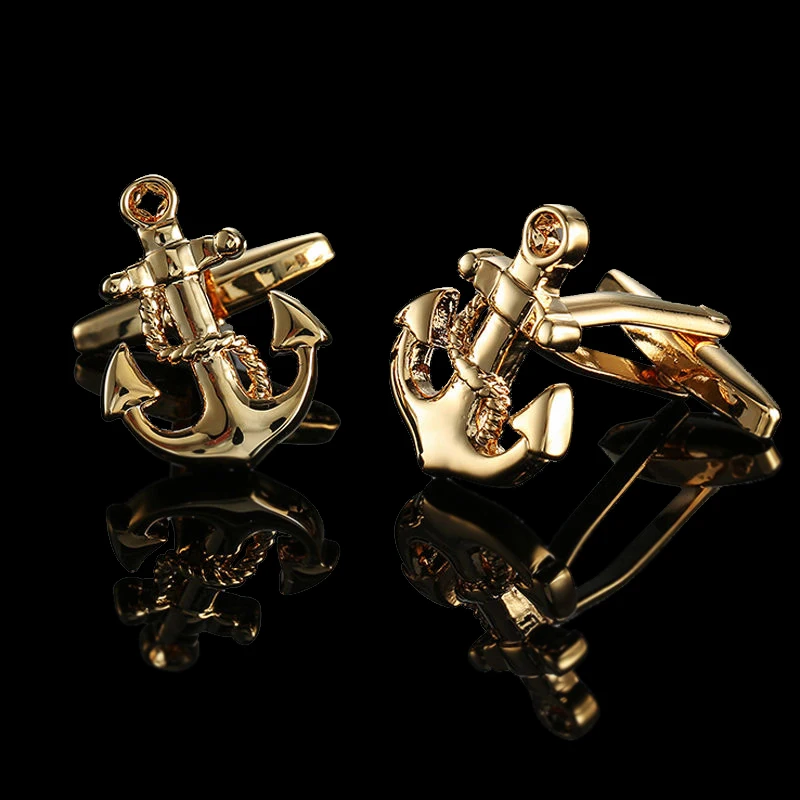 Summer new high quality brass plated 18K Gold luxury gold Cufflinks classic style fashion men\'s French shirt cufflink man gift