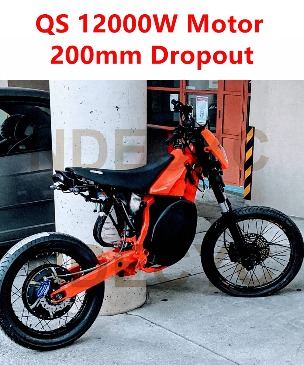 200mm dropout QS 12000W 273 50H V3  Motor Wheel Rear Wheel  17inch 18inch 19inch 48-72V 100-120KPH  Electric Motorcycle