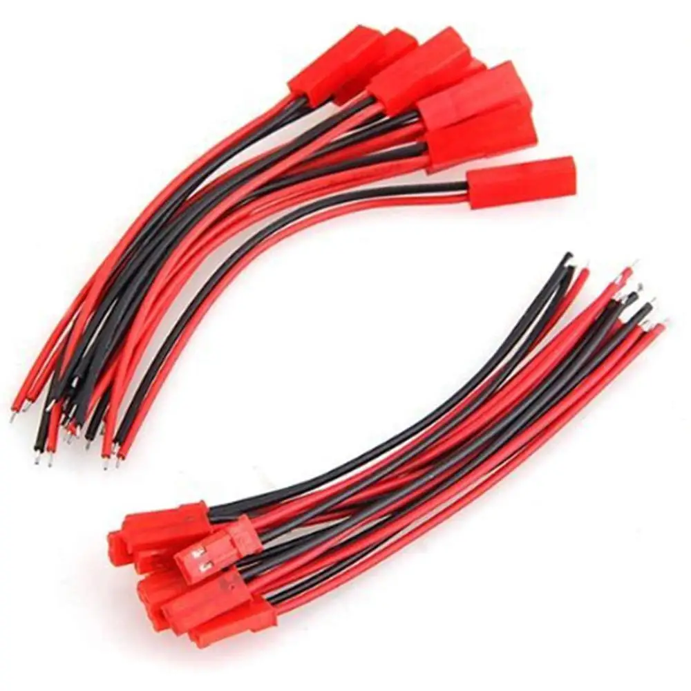 10 Pairs 100mm 150mm 22 AWG 2 Pin JST Plug Connector Male Female Plug Connector Cable Wire for RC Toys Battery LED Lamp