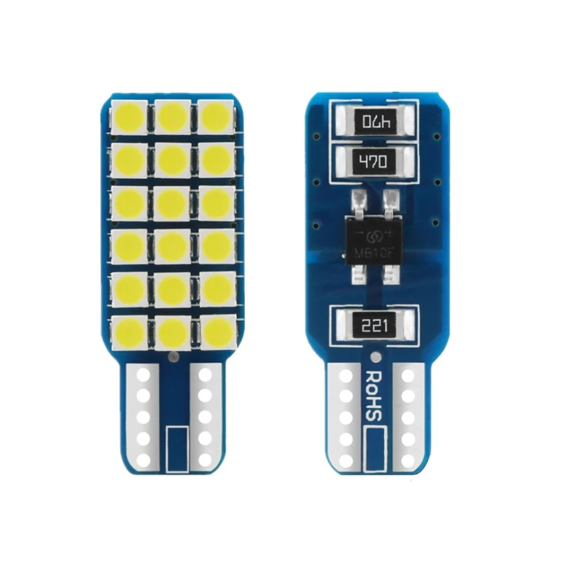 2pcs T10 3030 18smd High Brightness Decoding Led License Plate Lamp W5w Single Side Marker Lamp Trunk Lamp Car Led Light