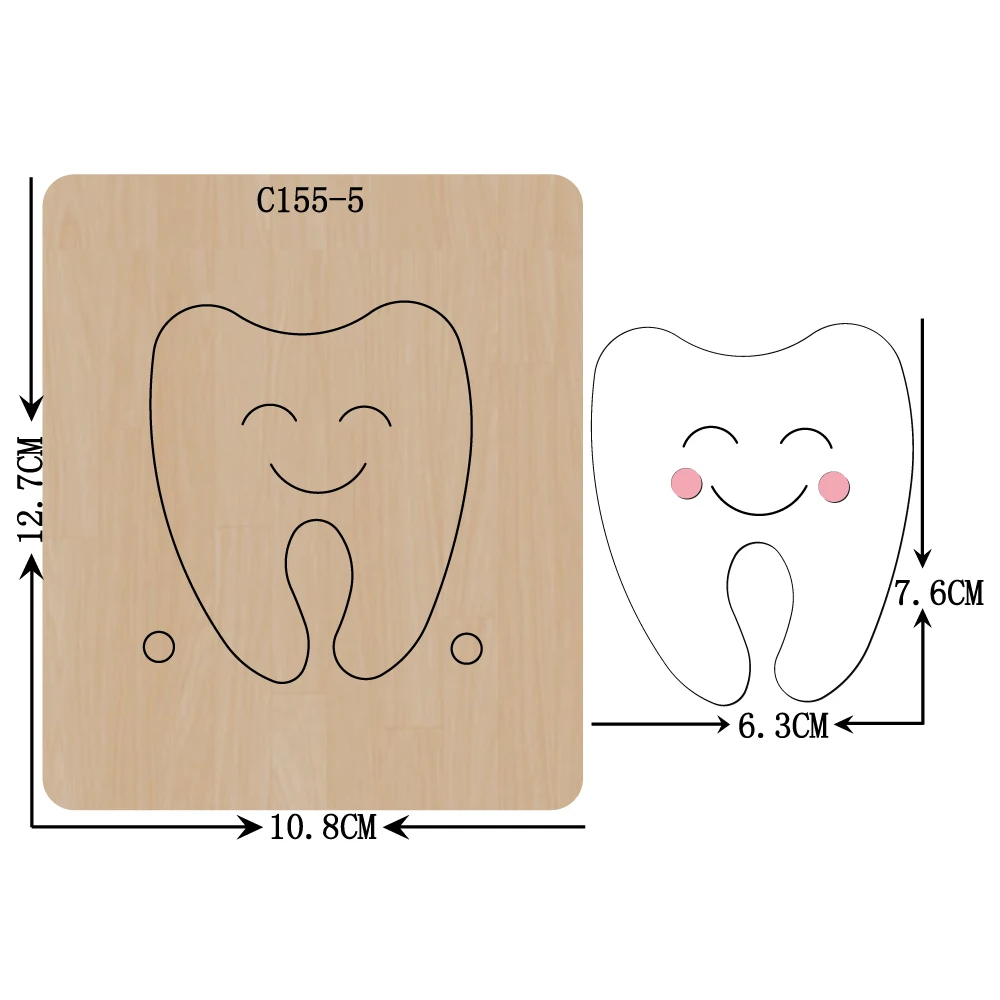 

Wooden Tooth Cutting Dies for Scrapbooking, Compatible with Most Die Cutting Machines, C-155-5, New