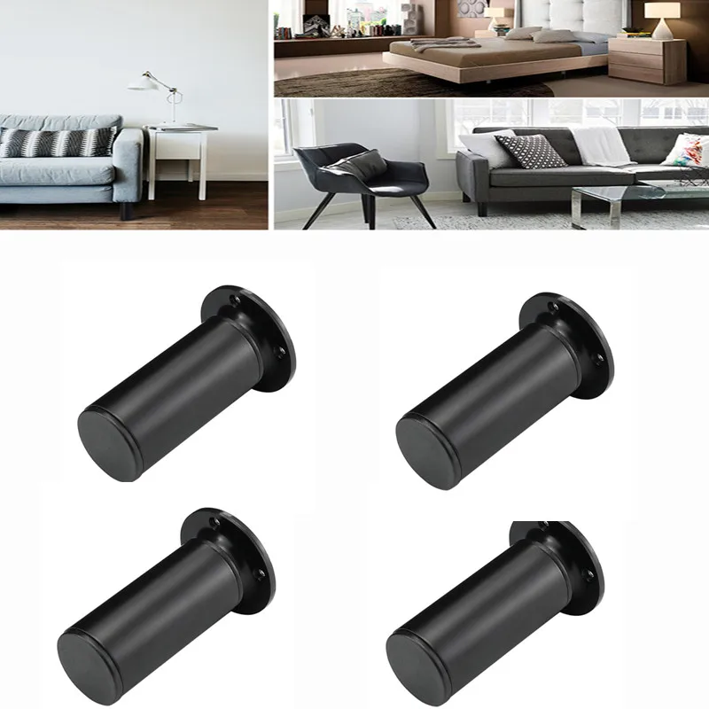 

4pcs Adjustable Height Furniture Legs Level Sofa Legs Black Aluminum Cabinet Legs Table Base with Screw Furniture Hardware