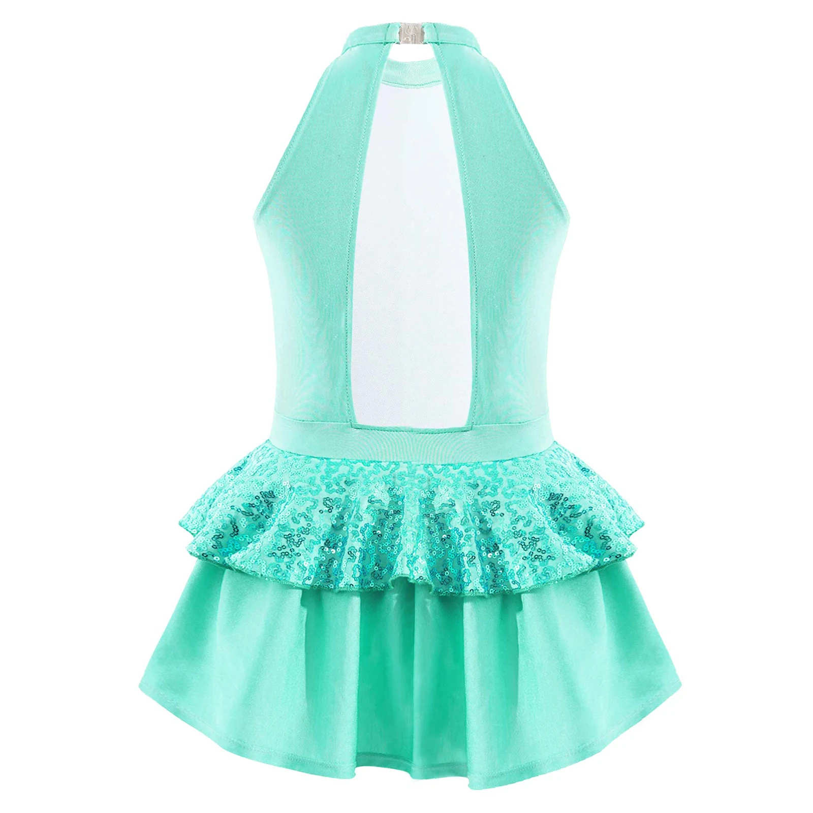 Crianças lantejoulas ballet tutu vestido crianças meninas halter brilhante ginástica collant contemporâneo jazz moderno dança latina traje