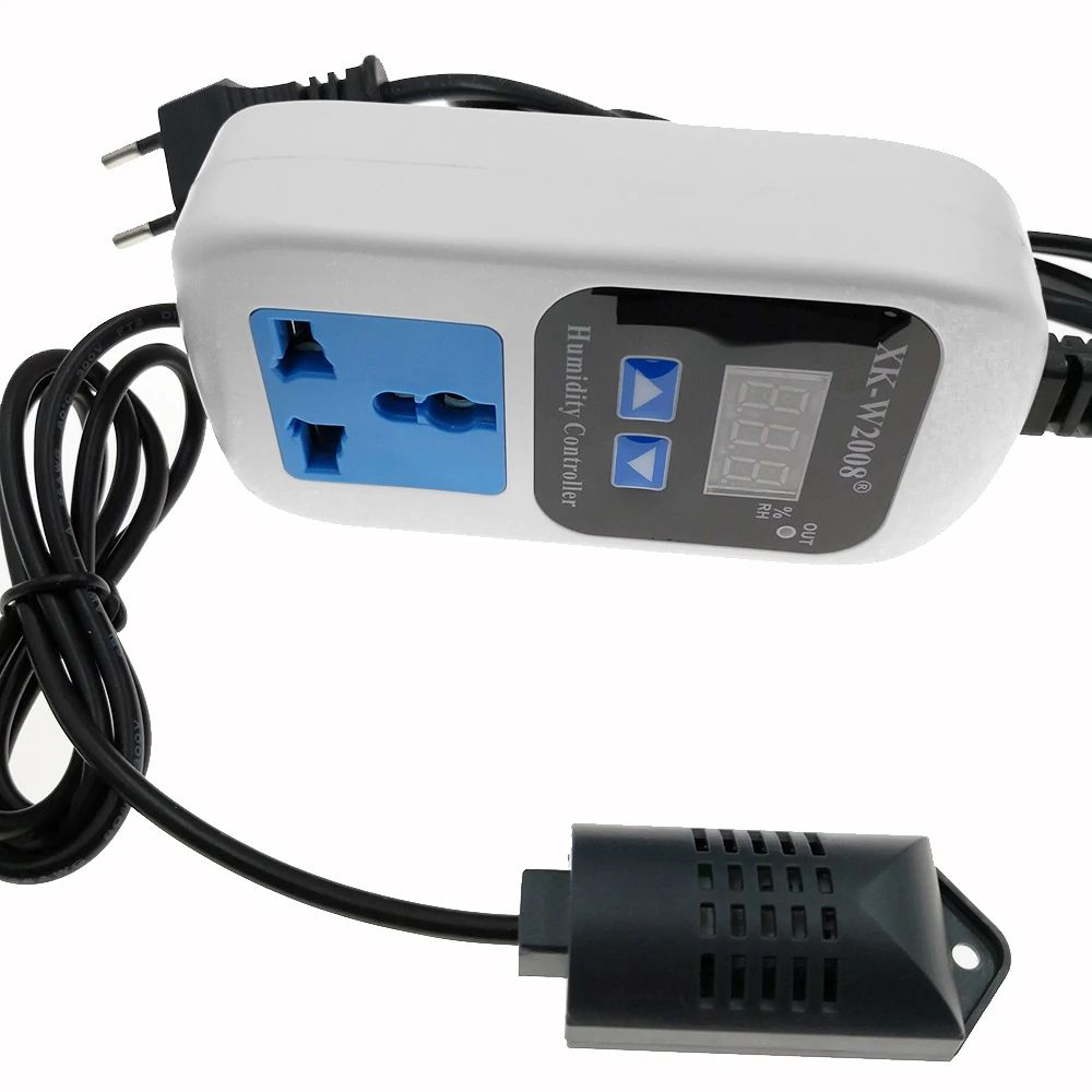 Controlador de umidade digital hygrostato interruptor de controle de umidade tomada de entrada ue plugue higrômetro t 110-220v0% ~ 99% hr