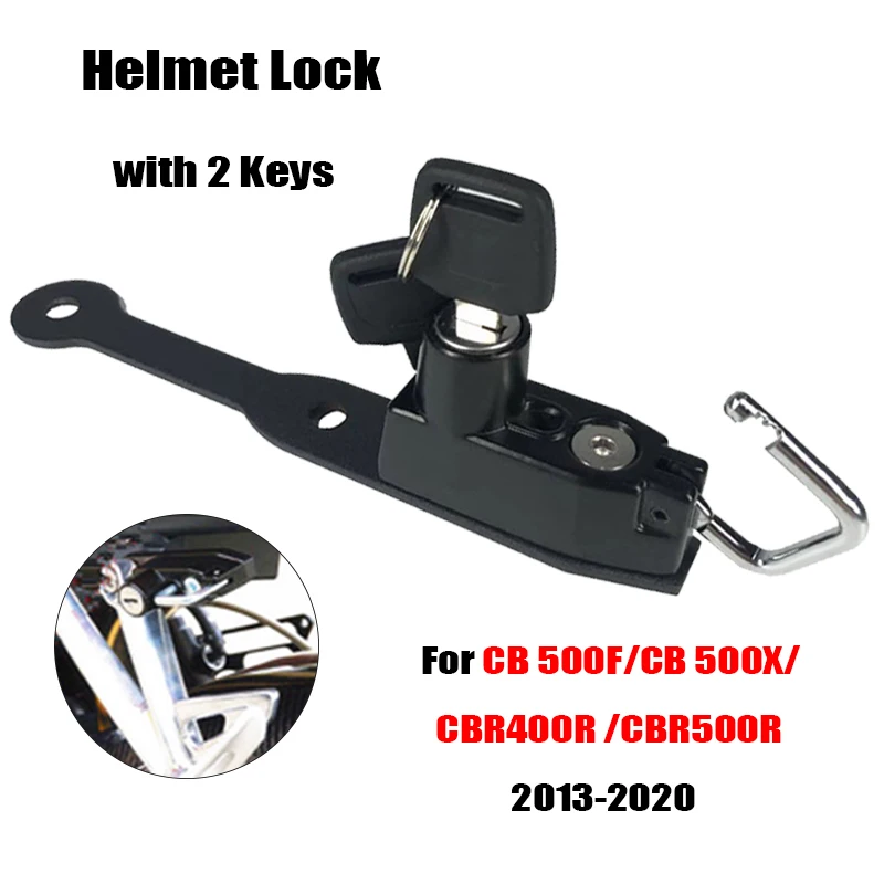 

CB500X Helmet Lock Side Anti-theft Security with 2 Keys For Honda CBR400R CBR500R CB500F CB 500X 2013-2020 2016 2017 2018 2019