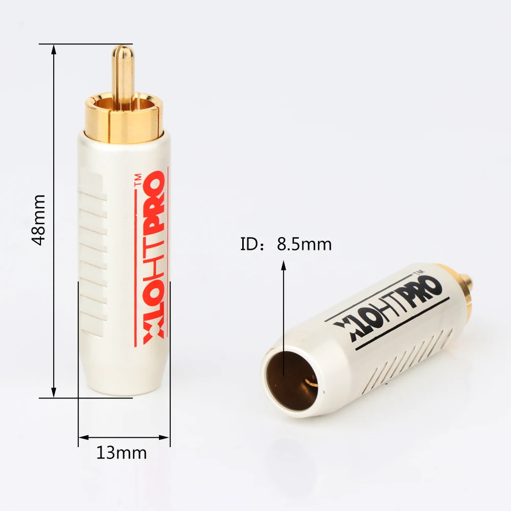 Hi End XLO wtyk RCA pozłacana śruba blokująca wtyczka męska RCA złącze głośnikowe audio zamykana regulowana wtyczka
