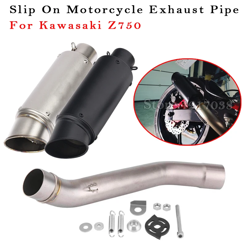 

Slip On Motorcycle Exhaust Pipe Inlet 51MM Modified Muffler Escape Moto Stainless Steel Middle Link Pipe For Kawasaki Z750 Z 750