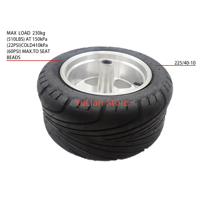 225x40-10 Wide Tire 225/40-10 Tubeless Tire with Wheel Hub for Citycoco Electric Scooter Modification Parts