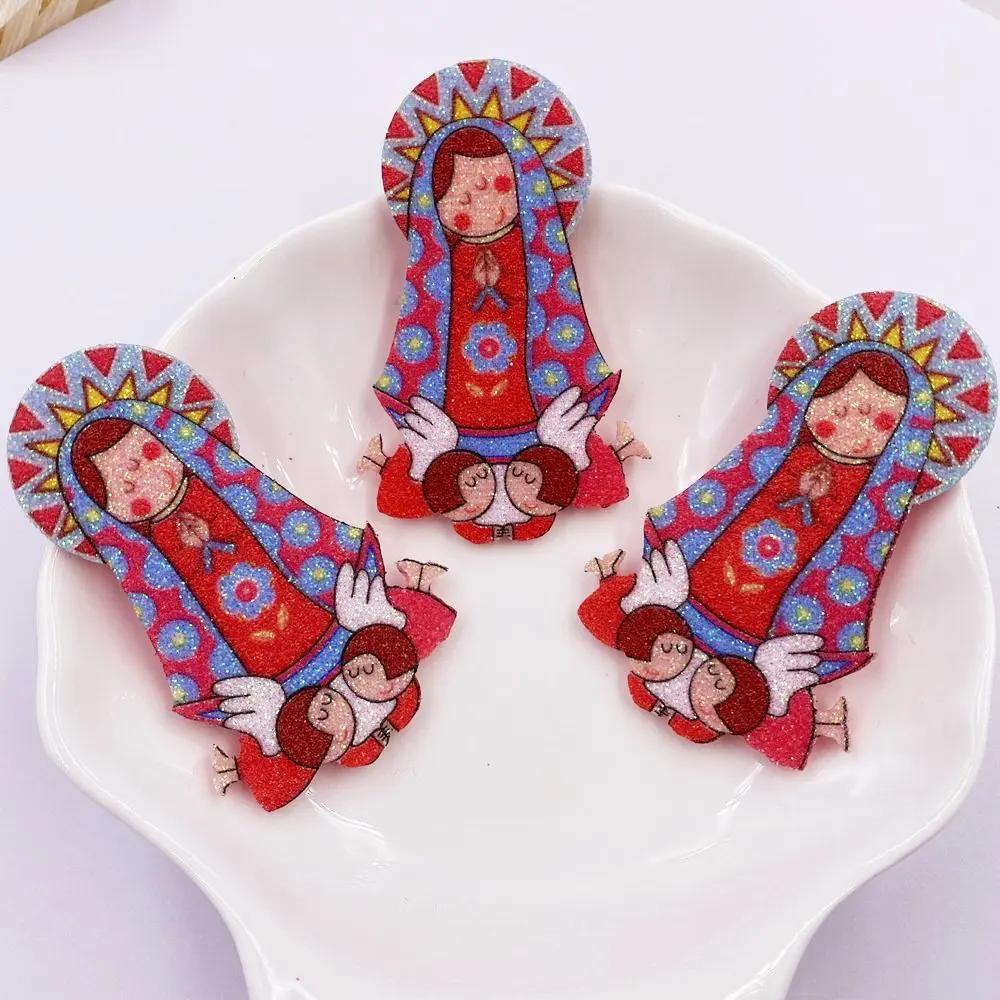 New Glitter Composite Gold Powder Cloth Rainbow Girl Patches Wedding Appliques Making Hairpin BOW DIY Craft XE59