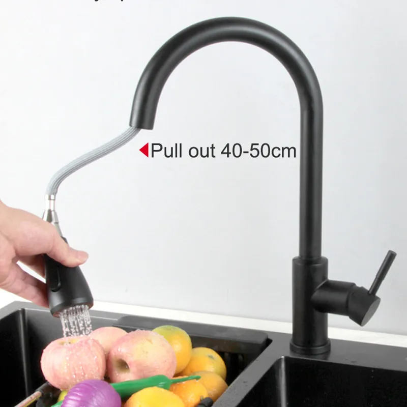 Touch Kitchen Faucet, Matte Black Pull Out Kitchen Faucet for Smart Sensor Kitchen Mixer Tap, Black Bronze Touch Kitchen Faucets