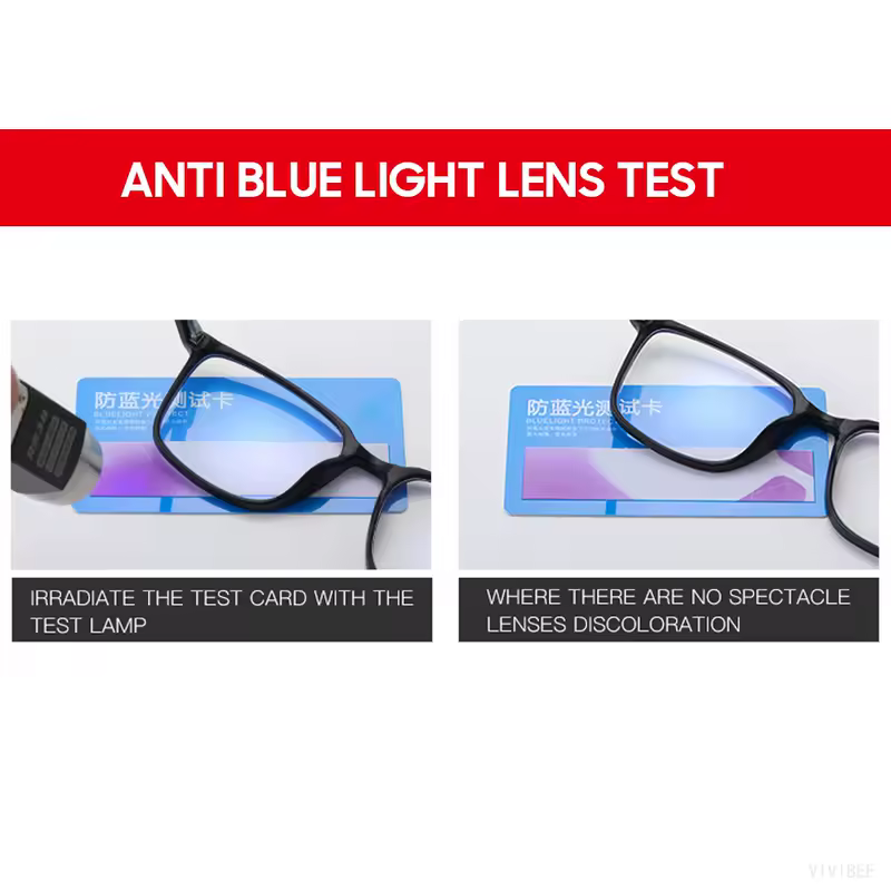 VIVIBEE Classic Square Blue Light Blocking Men Glasses Computer Gaming TR90 Black Anti Ray Eyeglasses Better Sleep Clear Eyewear - Image 5