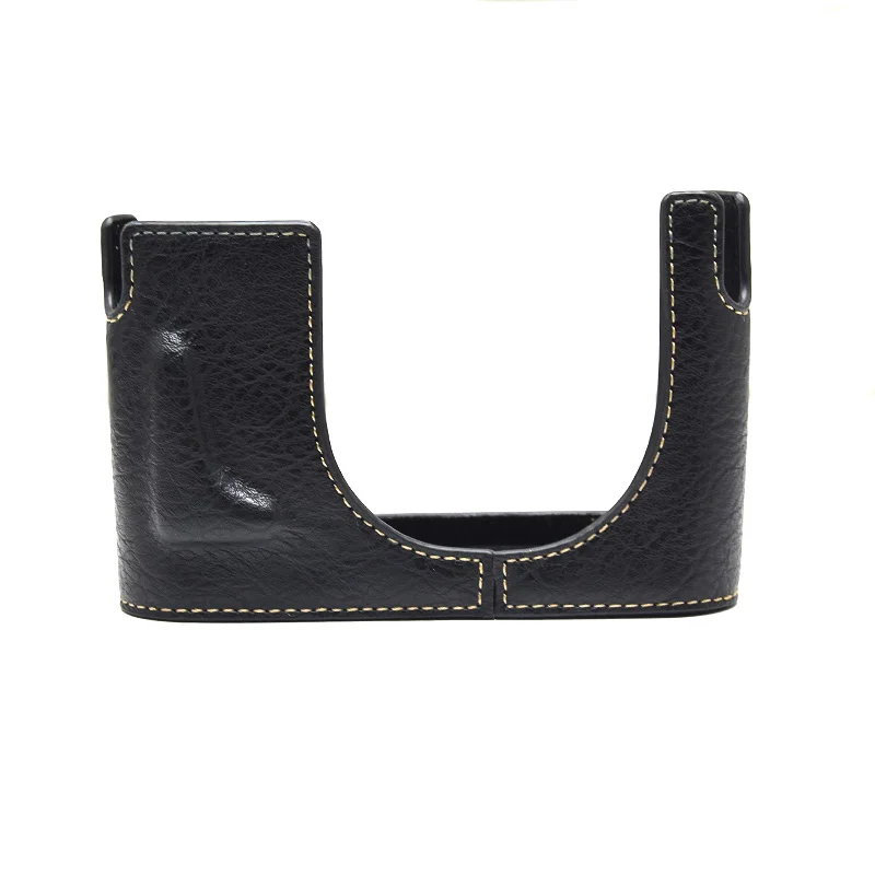 Камера сумка из искусственной кожи половина тела набор крышка для объектива Leica Q Q2 черный/коричневый/кофейный с Батарея открыть