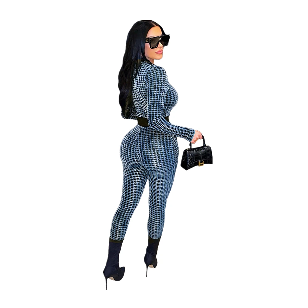 Women's Fashion Button Cardigan Printed Jumpsuit Functional Bodysuit Long Sleeve Buttoned Playsuits