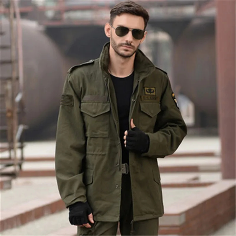 Spring Autumn Winter Outdoor Army Fan Men's Jacket Coat Thick Windbreaker Detachable Cotton Liner Male Military Clothing Loose