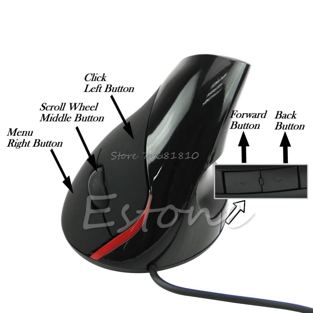 Ergonomisches Design USB Vertikale Optische Maus Handgelenk Healing Für Computer PC Laptop Drop Shipping